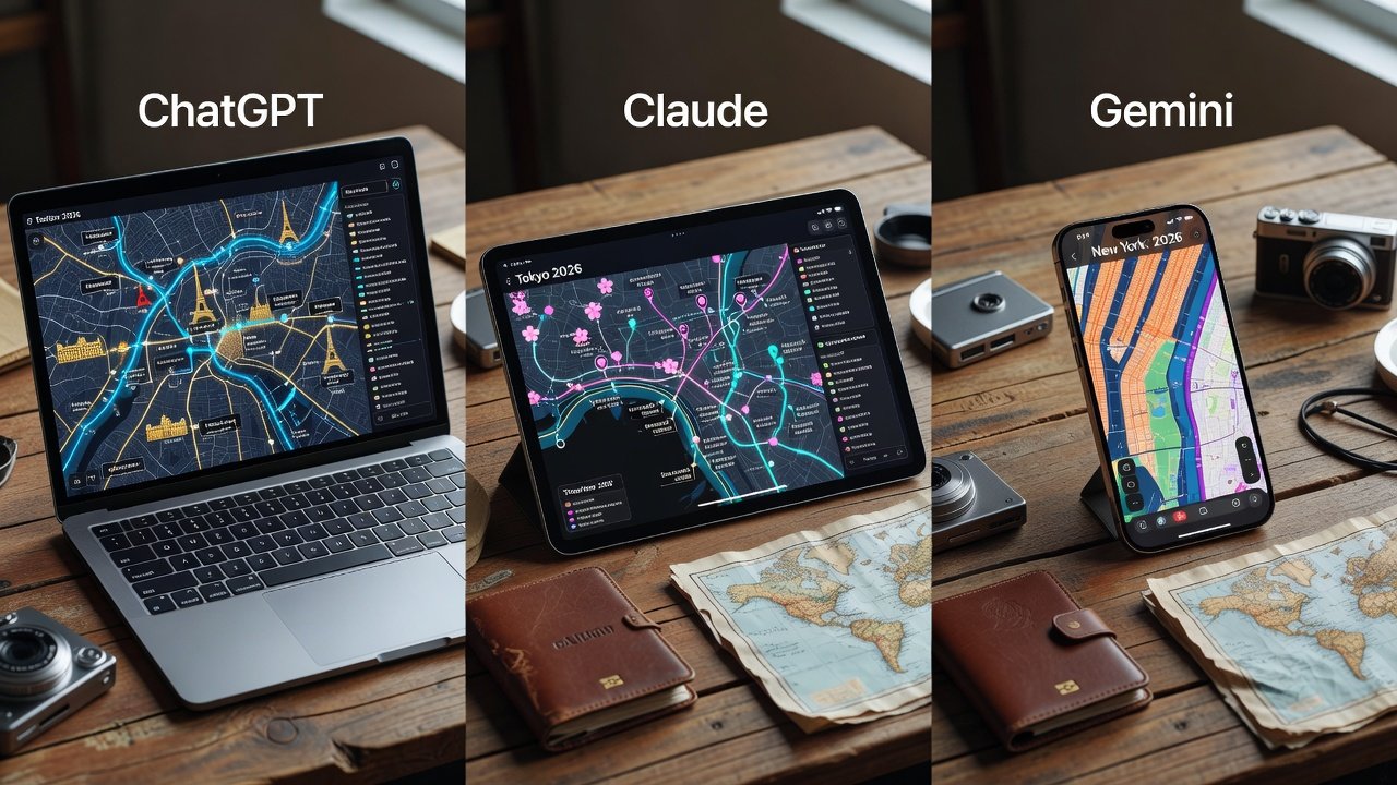 ChatGPT vs Claude vs Gemini for 2026 Trip Itineraries